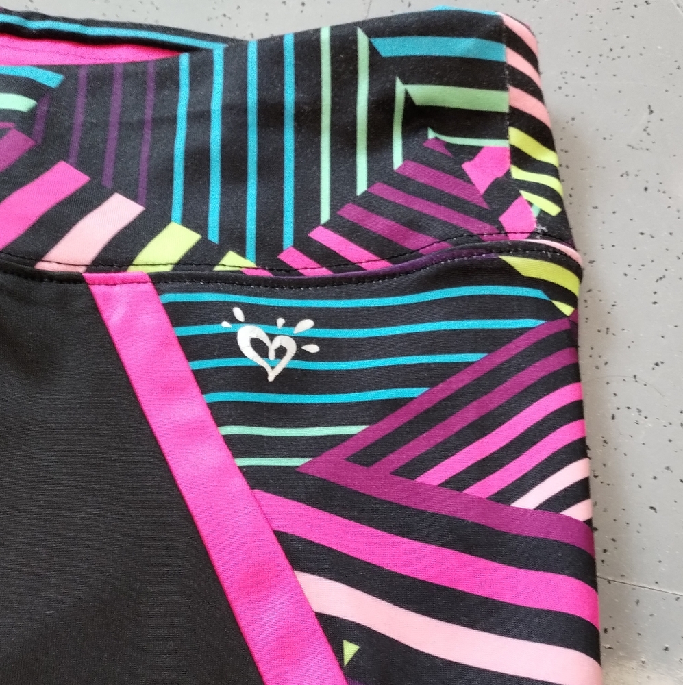 •Justice Active Colorful Retro Stripe Full Length Dri Fit Leggings Size Girl 18 - Picture 7 of 11